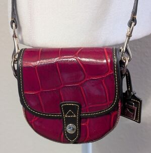 Dooney & Bourke Red Crossbody Bag with Flap Closure